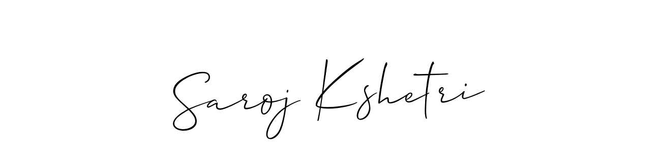 How to make Saroj Kshetri name signature. Use Allison_Script style for creating short signs online. This is the latest handwritten sign. Saroj Kshetri signature style 2 images and pictures png