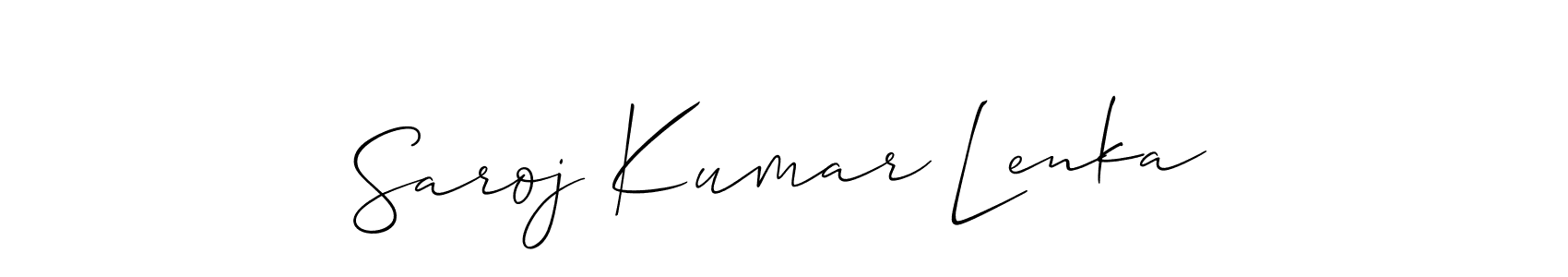 if you are searching for the best signature style for your name Saroj Kumar Lenka. so please give up your signature search. here we have designed multiple signature styles  using Allison_Script. Saroj Kumar Lenka signature style 2 images and pictures png