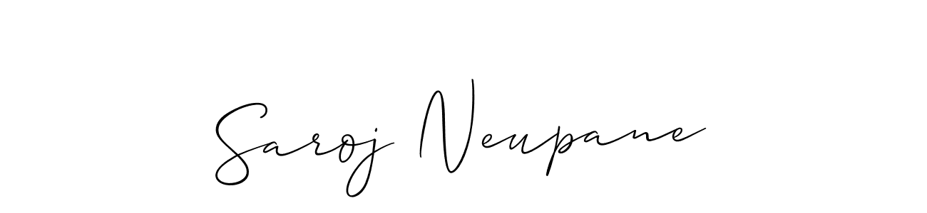 Design your own signature with our free online signature maker. With this signature software, you can create a handwritten (Allison_Script) signature for name Saroj Neupane. Saroj Neupane signature style 2 images and pictures png