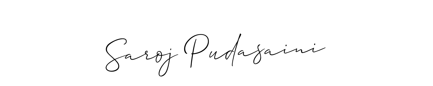 How to make Saroj Pudasaini signature? Allison_Script is a professional autograph style. Create handwritten signature for Saroj Pudasaini name. Saroj Pudasaini signature style 2 images and pictures png