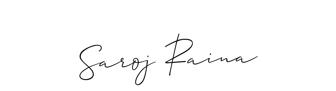 Make a beautiful signature design for name Saroj Raina. With this signature (Allison_Script) style, you can create a handwritten signature for free. Saroj Raina signature style 2 images and pictures png