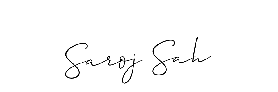 Make a beautiful signature design for name Saroj Sah. With this signature (Allison_Script) style, you can create a handwritten signature for free. Saroj Sah signature style 2 images and pictures png