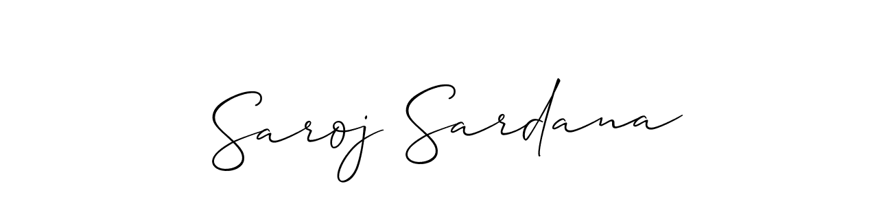Make a short Saroj Sardana signature style. Manage your documents anywhere anytime using Allison_Script. Create and add eSignatures, submit forms, share and send files easily. Saroj Sardana signature style 2 images and pictures png