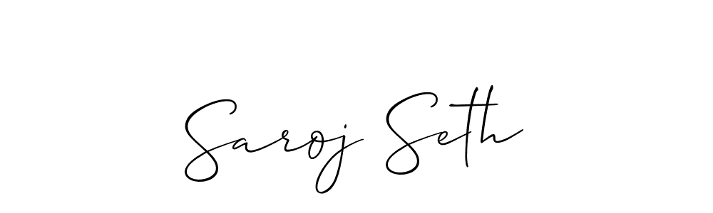 Use a signature maker to create a handwritten signature online. With this signature software, you can design (Allison_Script) your own signature for name Saroj Seth. Saroj Seth signature style 2 images and pictures png