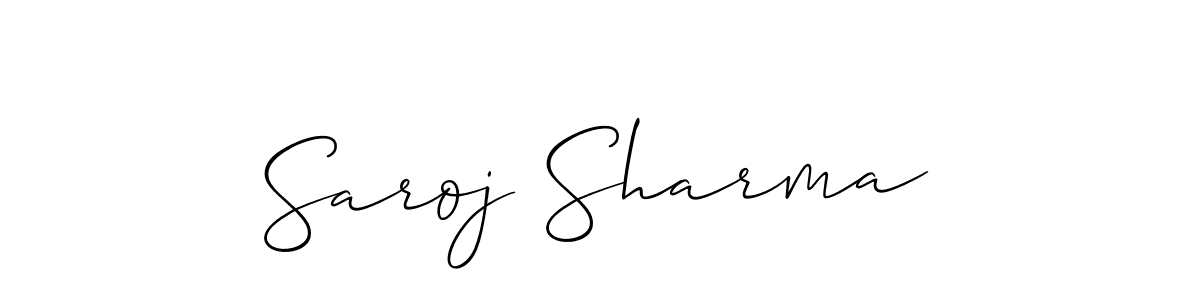 How to make Saroj Sharma name signature. Use Allison_Script style for creating short signs online. This is the latest handwritten sign. Saroj Sharma signature style 2 images and pictures png