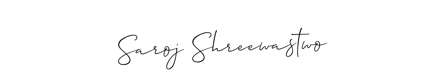 Make a beautiful signature design for name Saroj Shreewastwo. With this signature (Allison_Script) style, you can create a handwritten signature for free. Saroj Shreewastwo signature style 2 images and pictures png