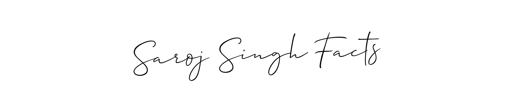 Make a short Saroj Singh Facts signature style. Manage your documents anywhere anytime using Allison_Script. Create and add eSignatures, submit forms, share and send files easily. Saroj Singh Facts signature style 2 images and pictures png