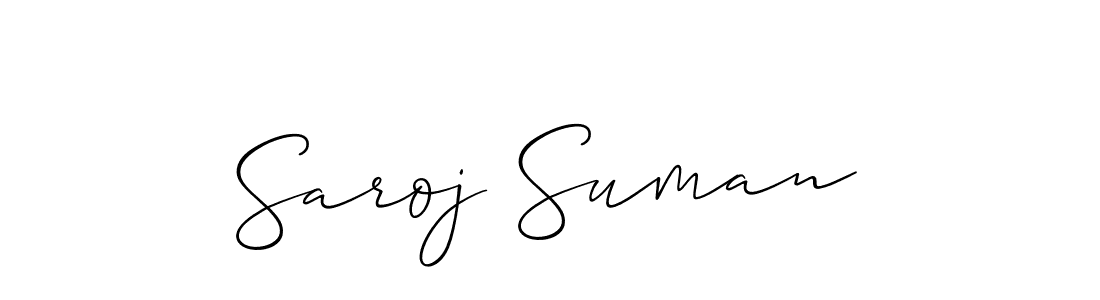 The best way (Allison_Script) to make a short signature is to pick only two or three words in your name. The name Saroj Suman include a total of six letters. For converting this name. Saroj Suman signature style 2 images and pictures png