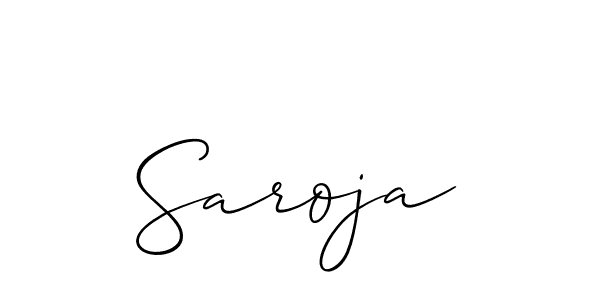 if you are searching for the best signature style for your name Saroja. so please give up your signature search. here we have designed multiple signature styles  using Allison_Script. Saroja signature style 2 images and pictures png