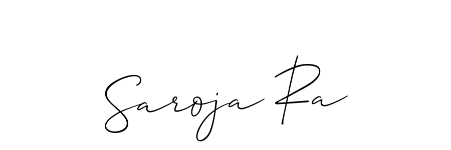 How to make Saroja Ra signature? Allison_Script is a professional autograph style. Create handwritten signature for Saroja Ra name. Saroja Ra signature style 2 images and pictures png