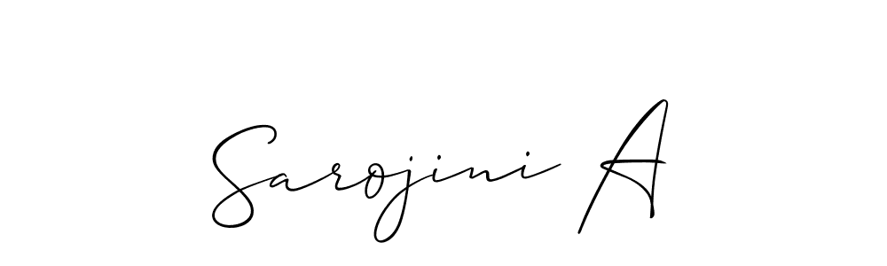 How to Draw Sarojini A signature style? Allison_Script is a latest design signature styles for name Sarojini A. Sarojini A signature style 2 images and pictures png
