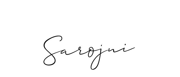 Use a signature maker to create a handwritten signature online. With this signature software, you can design (Allison_Script) your own signature for name Sarojni. Sarojni signature style 2 images and pictures png