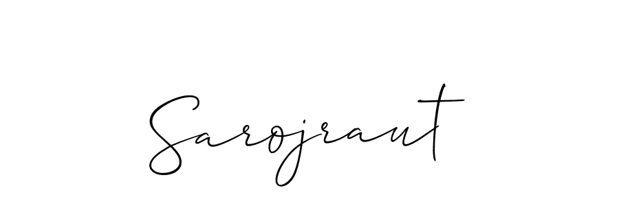 Use a signature maker to create a handwritten signature online. With this signature software, you can design (Allison_Script) your own signature for name Sarojraut. Sarojraut signature style 2 images and pictures png