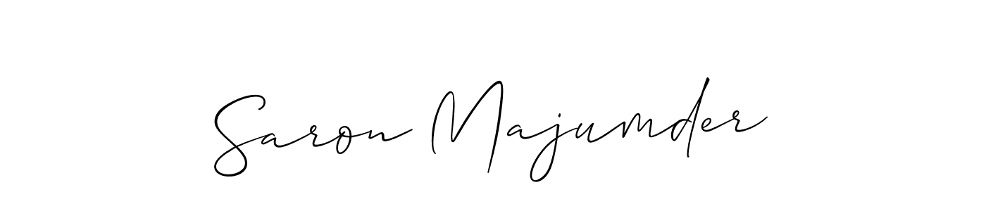 The best way (Allison_Script) to make a short signature is to pick only two or three words in your name. The name Saron Majumder include a total of six letters. For converting this name. Saron Majumder signature style 2 images and pictures png