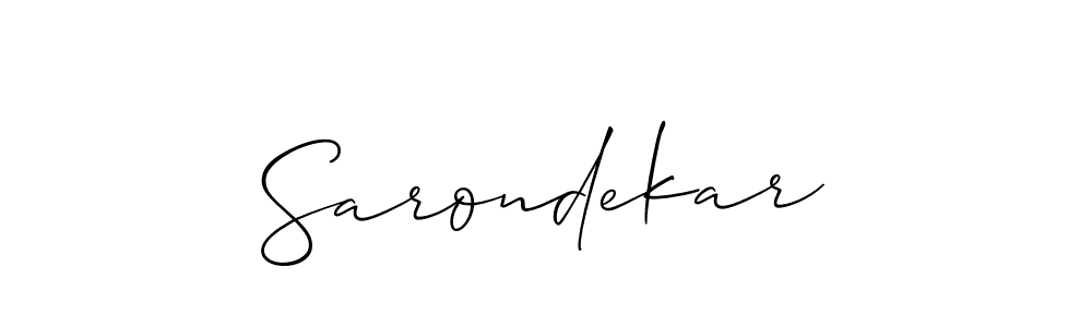 Design your own signature with our free online signature maker. With this signature software, you can create a handwritten (Allison_Script) signature for name Sarondekar. Sarondekar signature style 2 images and pictures png