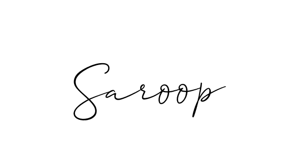 Design your own signature with our free online signature maker. With this signature software, you can create a handwritten (Allison_Script) signature for name Saroop. Saroop signature style 2 images and pictures png
