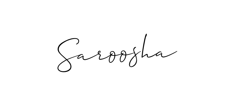 Allison_Script is a professional signature style that is perfect for those who want to add a touch of class to their signature. It is also a great choice for those who want to make their signature more unique. Get Saroosha name to fancy signature for free. Saroosha signature style 2 images and pictures png