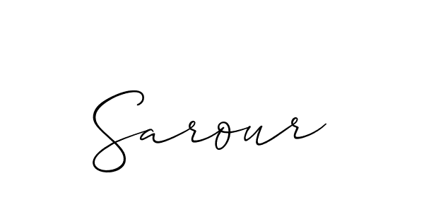 How to make Sarour name signature. Use Allison_Script style for creating short signs online. This is the latest handwritten sign. Sarour signature style 2 images and pictures png