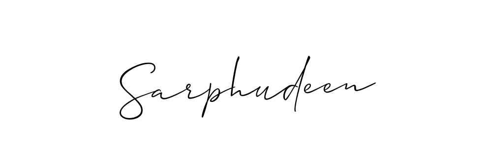 You should practise on your own different ways (Allison_Script) to write your name (Sarphudeen) in signature. don't let someone else do it for you. Sarphudeen signature style 2 images and pictures png