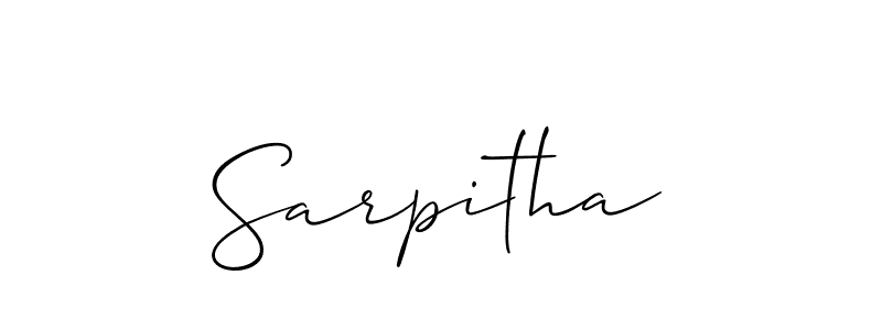 Make a beautiful signature design for name Sarpitha. With this signature (Allison_Script) style, you can create a handwritten signature for free. Sarpitha signature style 2 images and pictures png