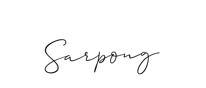 Make a beautiful signature design for name Sarpong. With this signature (Allison_Script) style, you can create a handwritten signature for free. Sarpong signature style 2 images and pictures png