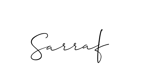 How to make Sarraf signature? Allison_Script is a professional autograph style. Create handwritten signature for Sarraf name. Sarraf signature style 2 images and pictures png