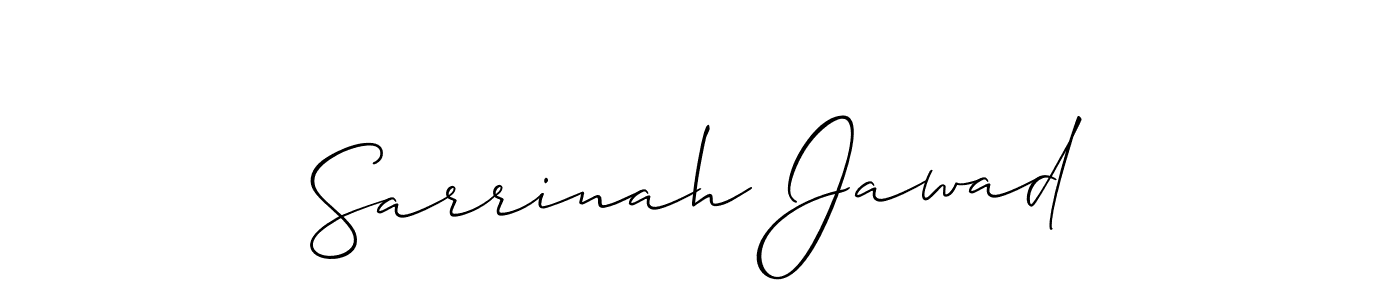 Also You can easily find your signature by using the search form. We will create Sarrinah Jawad name handwritten signature images for you free of cost using Allison_Script sign style. Sarrinah Jawad signature style 2 images and pictures png