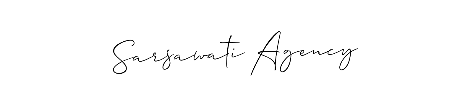 How to Draw Sarsawati Agency signature style? Allison_Script is a latest design signature styles for name Sarsawati Agency. Sarsawati Agency signature style 2 images and pictures png