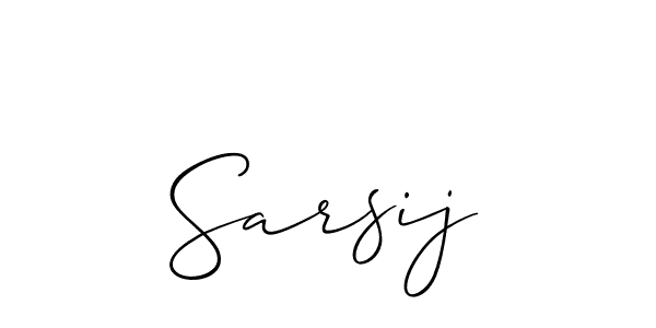 How to make Sarsij signature? Allison_Script is a professional autograph style. Create handwritten signature for Sarsij name. Sarsij signature style 2 images and pictures png