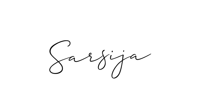 The best way (Allison_Script) to make a short signature is to pick only two or three words in your name. The name Sarsija include a total of six letters. For converting this name. Sarsija signature style 2 images and pictures png