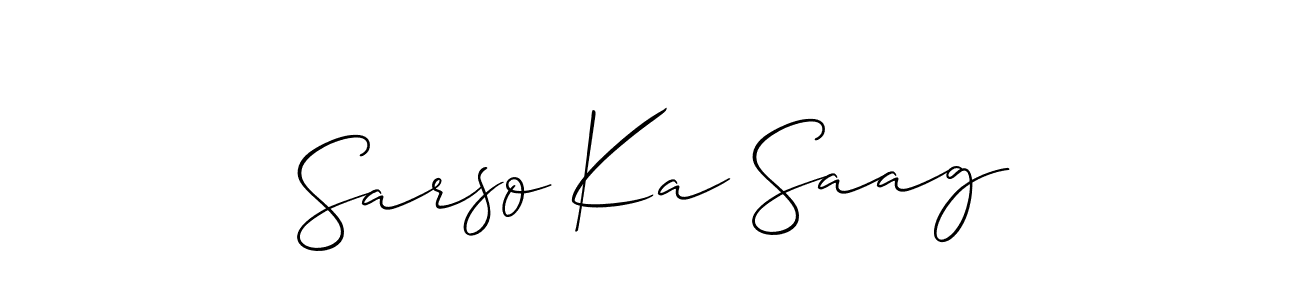 How to Draw Sarso Ka Saag signature style? Allison_Script is a latest design signature styles for name Sarso Ka Saag. Sarso Ka Saag signature style 2 images and pictures png