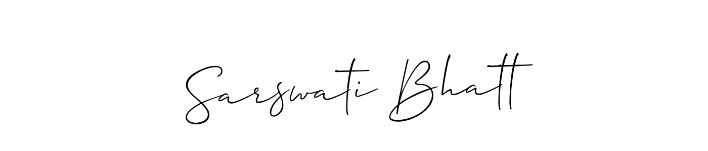 Make a beautiful signature design for name Sarswati Bhatt. With this signature (Allison_Script) style, you can create a handwritten signature for free. Sarswati Bhatt signature style 2 images and pictures png