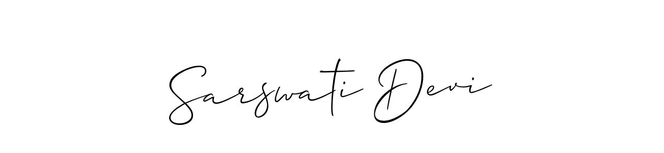 How to make Sarswati Devi name signature. Use Allison_Script style for creating short signs online. This is the latest handwritten sign. Sarswati Devi signature style 2 images and pictures png