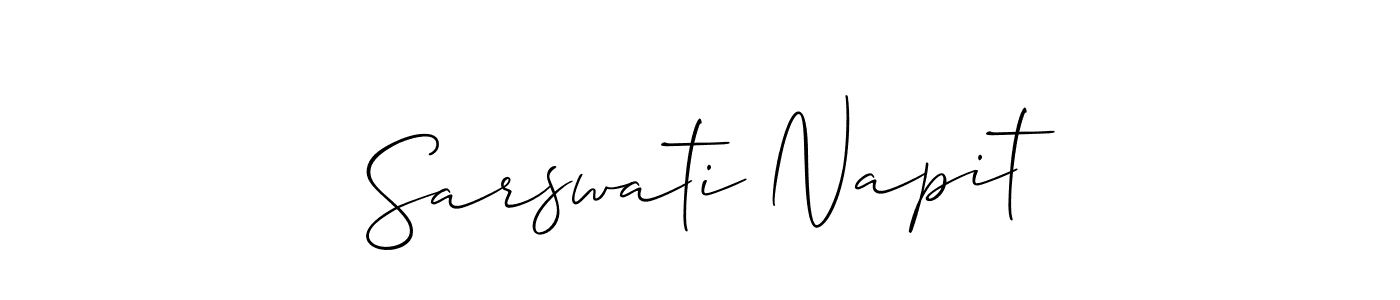 Create a beautiful signature design for name Sarswati Napit. With this signature (Allison_Script) fonts, you can make a handwritten signature for free. Sarswati Napit signature style 2 images and pictures png