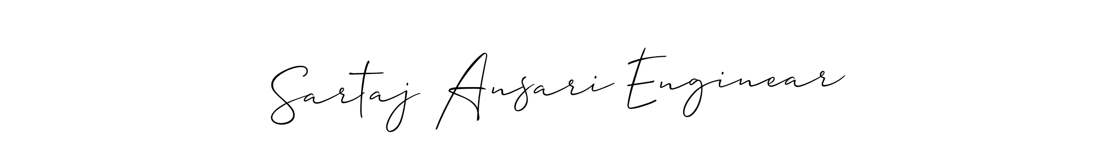 How to make Sartaj Ansari Enginear name signature. Use Allison_Script style for creating short signs online. This is the latest handwritten sign. Sartaj Ansari Enginear signature style 2 images and pictures png