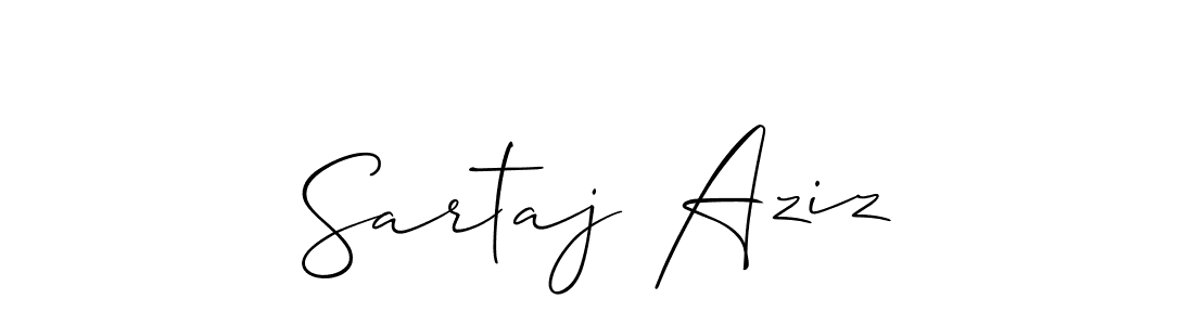 It looks lik you need a new signature style for name Sartaj Aziz. Design unique handwritten (Allison_Script) signature with our free signature maker in just a few clicks. Sartaj Aziz signature style 2 images and pictures png