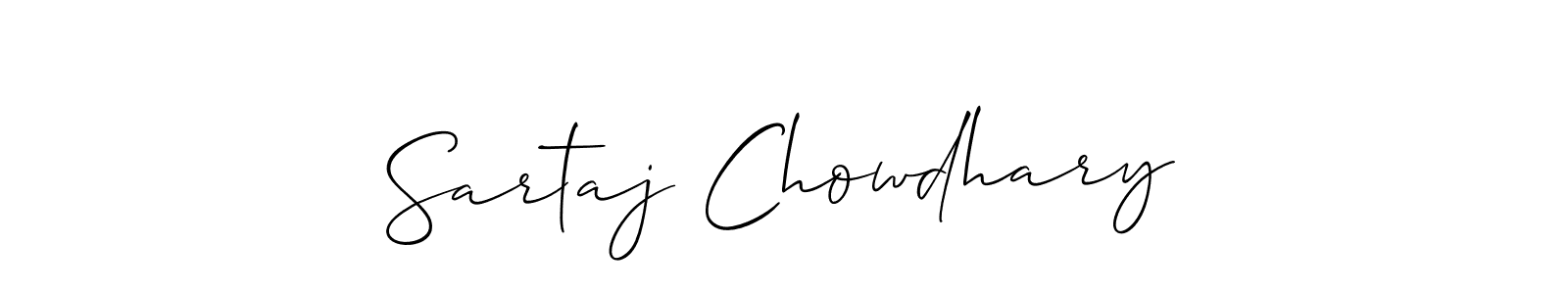 Create a beautiful signature design for name Sartaj Chowdhary. With this signature (Allison_Script) fonts, you can make a handwritten signature for free. Sartaj Chowdhary signature style 2 images and pictures png