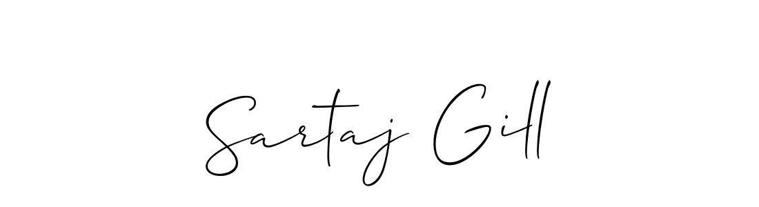 Use a signature maker to create a handwritten signature online. With this signature software, you can design (Allison_Script) your own signature for name Sartaj Gill. Sartaj Gill signature style 2 images and pictures png