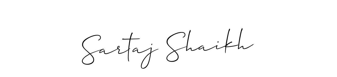 Create a beautiful signature design for name Sartaj Shaikh. With this signature (Allison_Script) fonts, you can make a handwritten signature for free. Sartaj Shaikh signature style 2 images and pictures png