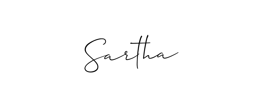 How to make Sarthaक signature? Allison_Script is a professional autograph style. Create handwritten signature for Sarthaक name. Sarthaक signature style 2 images and pictures png