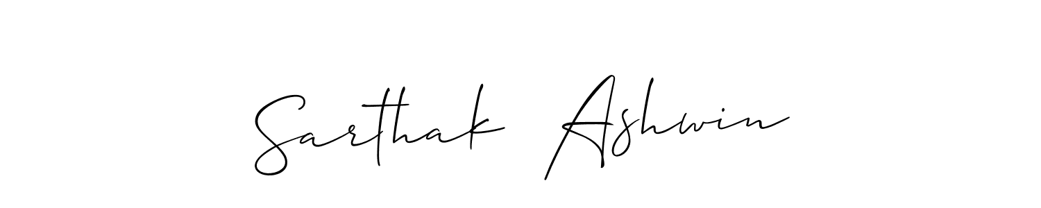 Make a short Sarthak  Ashwin signature style. Manage your documents anywhere anytime using Allison_Script. Create and add eSignatures, submit forms, share and send files easily. Sarthak  Ashwin signature style 2 images and pictures png