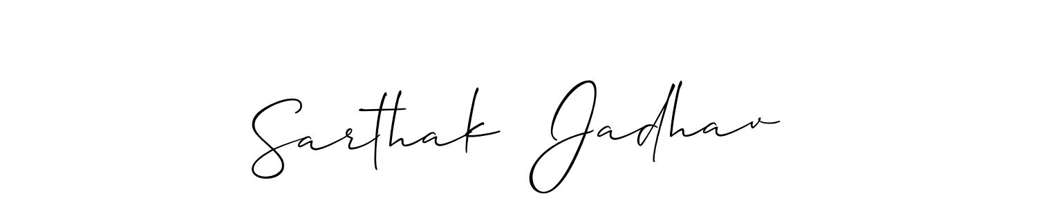 Allison_Script is a professional signature style that is perfect for those who want to add a touch of class to their signature. It is also a great choice for those who want to make their signature more unique. Get Sarthak  Jadhav name to fancy signature for free. Sarthak  Jadhav signature style 2 images and pictures png