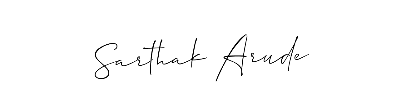 Also we have Sarthak Arude name is the best signature style. Create professional handwritten signature collection using Allison_Script autograph style. Sarthak Arude signature style 2 images and pictures png