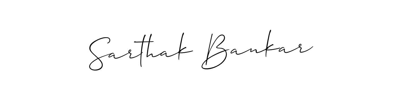 if you are searching for the best signature style for your name Sarthak Bankar. so please give up your signature search. here we have designed multiple signature styles  using Allison_Script. Sarthak Bankar signature style 2 images and pictures png