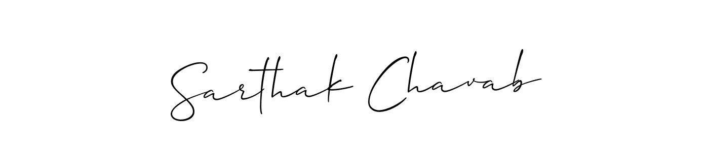 Make a beautiful signature design for name Sarthak Chavab. With this signature (Allison_Script) style, you can create a handwritten signature for free. Sarthak Chavab signature style 2 images and pictures png