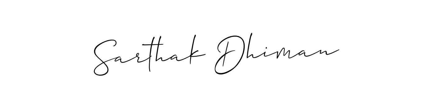 Design your own signature with our free online signature maker. With this signature software, you can create a handwritten (Allison_Script) signature for name Sarthak Dhiman. Sarthak Dhiman signature style 2 images and pictures png