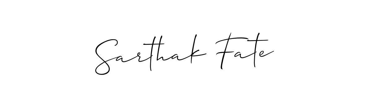 Make a beautiful signature design for name Sarthak Fate. With this signature (Allison_Script) style, you can create a handwritten signature for free. Sarthak Fate signature style 2 images and pictures png