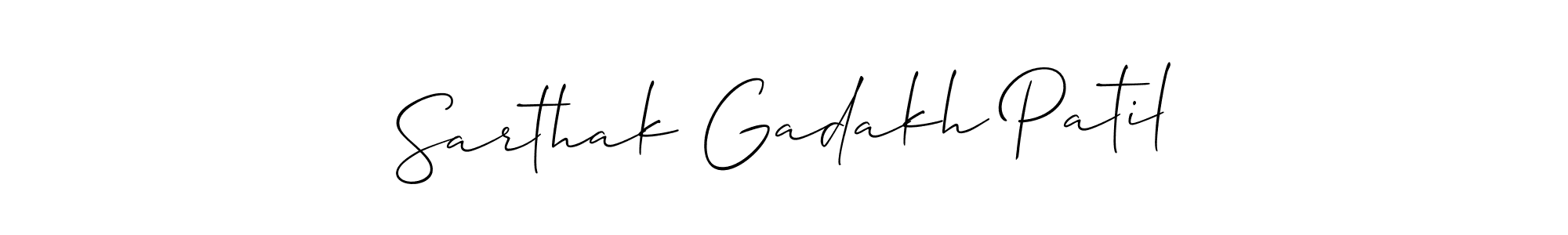 How to make Sarthak Gadakh Patil name signature. Use Allison_Script style for creating short signs online. This is the latest handwritten sign. Sarthak Gadakh Patil signature style 2 images and pictures png