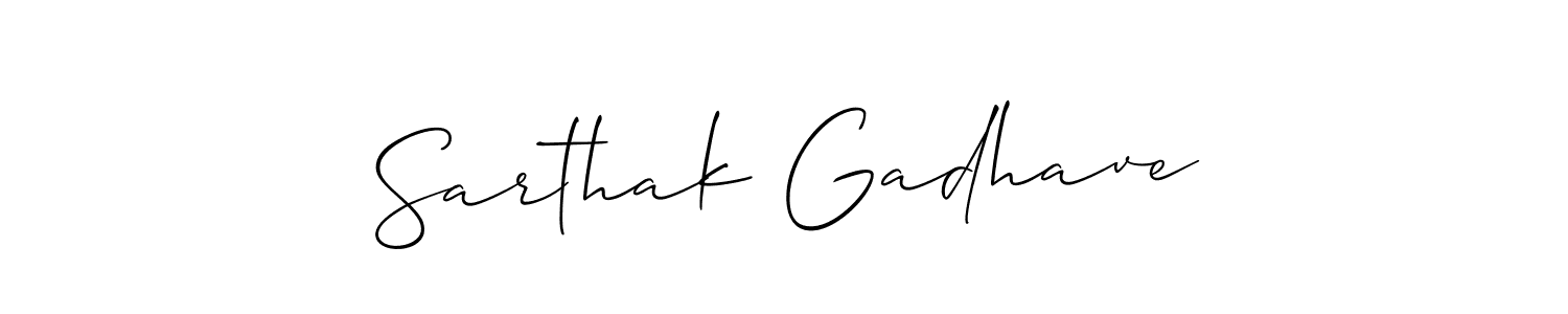 Use a signature maker to create a handwritten signature online. With this signature software, you can design (Allison_Script) your own signature for name Sarthak Gadhave. Sarthak Gadhave signature style 2 images and pictures png