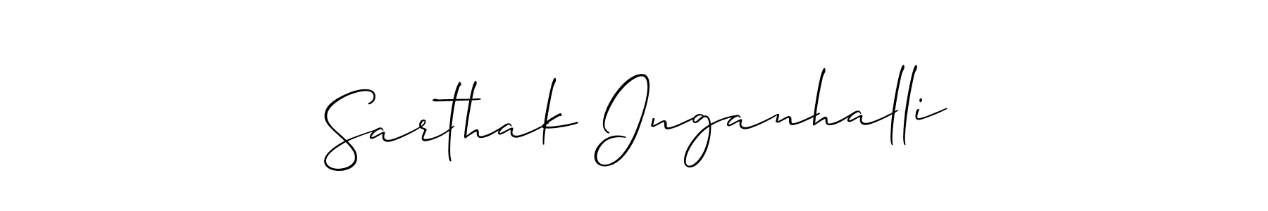 This is the best signature style for the Sarthak Inganhalli name. Also you like these signature font (Allison_Script). Mix name signature. Sarthak Inganhalli signature style 2 images and pictures png